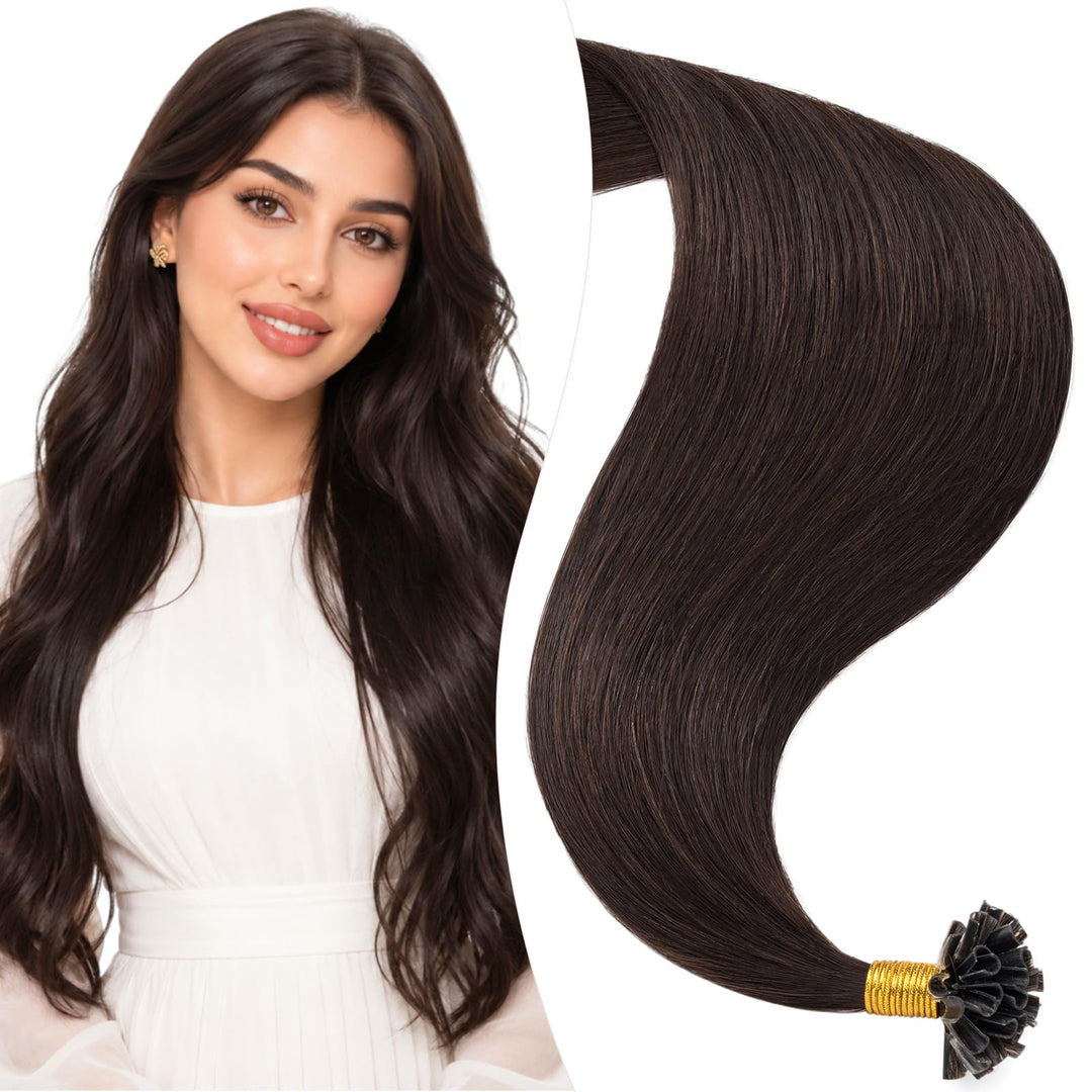 Elailite U-Tip Echthaar Bonding Extensions Haarverlängerung Keratin Haarverlängerung Haar Glatt 14&