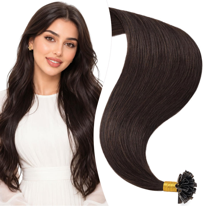 Elailite U-Tip Echthaar Bonding Extensions Haarverlängerung Keratin Haarverlängerung Haar Glatt 14&
