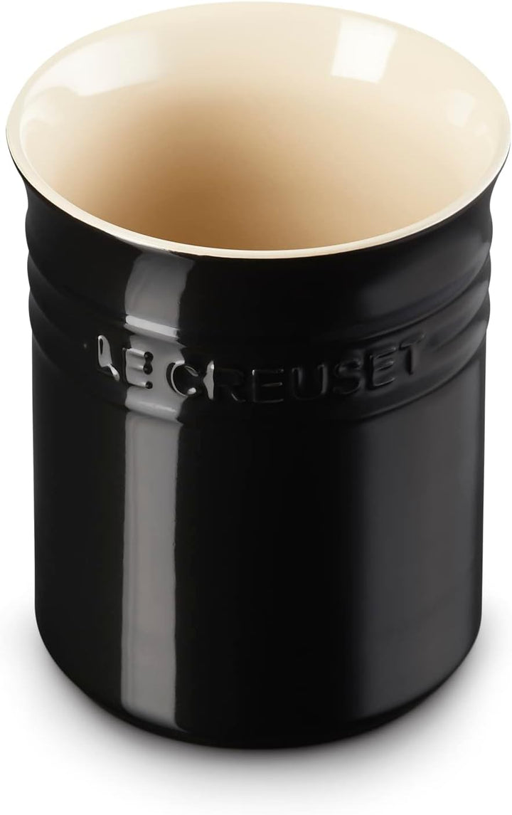 Le Creuset Topf für Kochkellen aus Steinzeug, 1,1 Liter, Schwarz glänzend, 71501111400001, Schwarz G