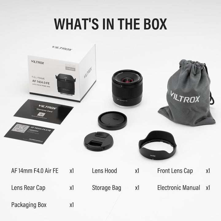 VILTROX 14mm F4.0 Air FE Mount Kamera Objektiv für Sony Camera Lenses Vollformat Wide Angle Autofoku