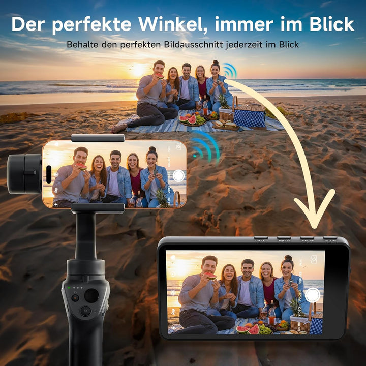 Rollei Easy Creator Selfie Monitor 3,97" Smartphone Rückkamera Magnetisch Vlog Bildschirm für iPhone