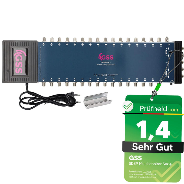 GSS 5/32 Multischalter für 1 Satellit inklusive Aufdrehhilfe - Quattro und Quad LNB geeignet - Regel