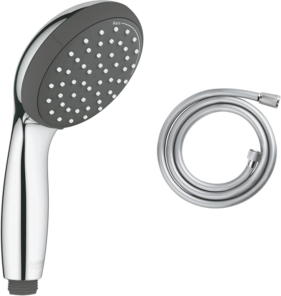 GROHE Vitalio Start 100 - Handbrause (wassersparend, 2 Strahlarten, universale Befestigung), chrom,