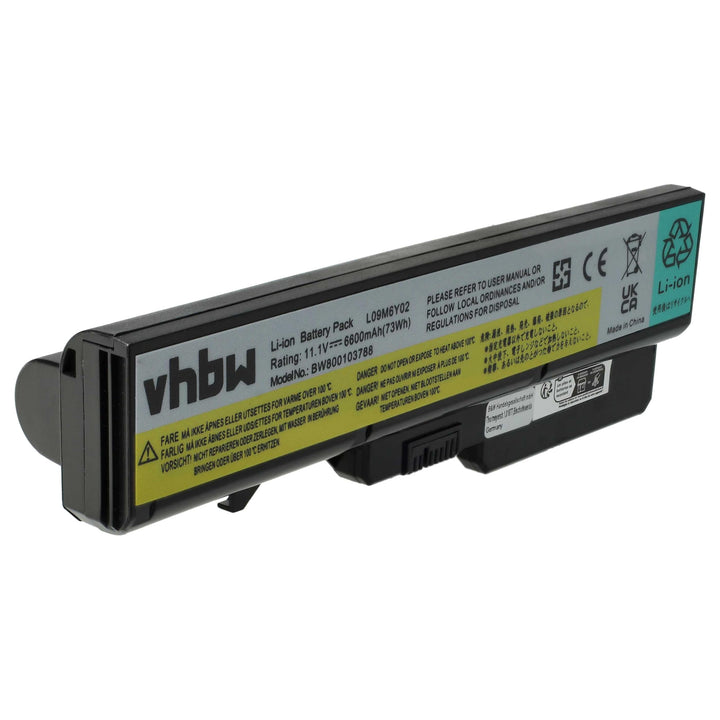 vhbw Akku kompatibel mit IBM/Lenovo IdeaPad Z570A-IFI, Z570A-ITH, Z575 Notebook (6600mAh, 11.1V, Li-