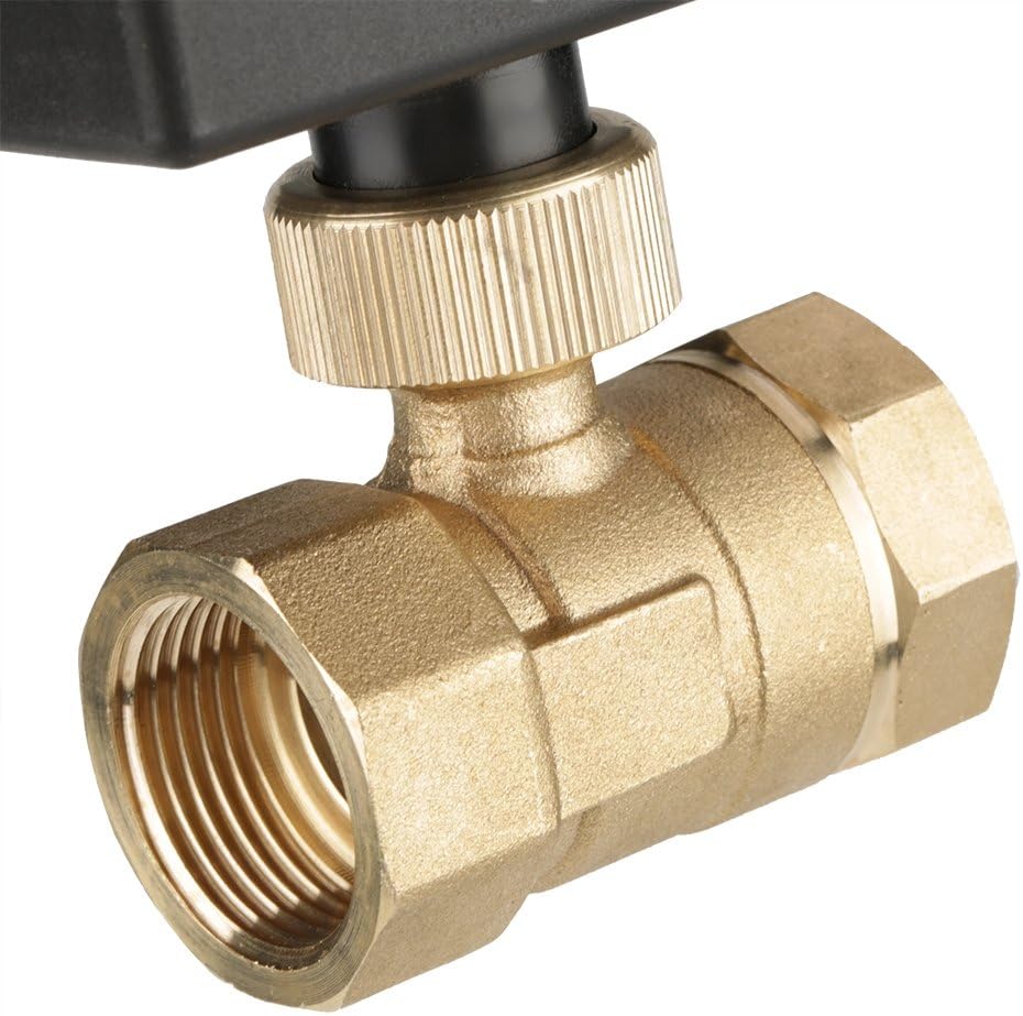 Elektrischer motorisierter Kugelhahn, AC 220 V G3/4 "DN20 2 Wege Messing Motorisierter Stellantrieb