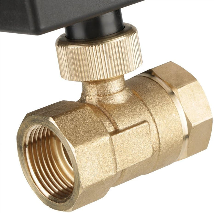 Elektrischer motorisierter Kugelhahn, AC 220 V G3/4 "DN20 2 Wege Messing Motorisierter Stellantrieb