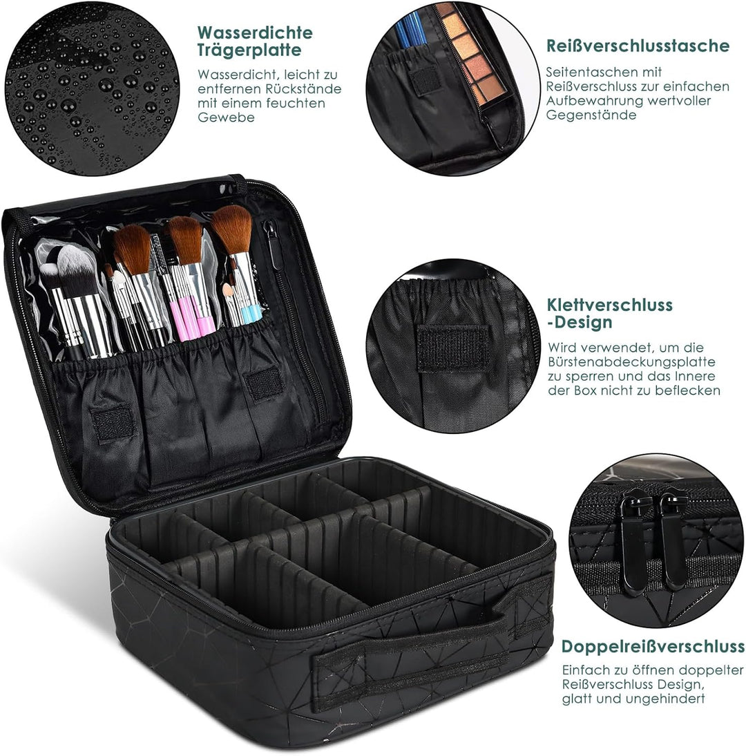 CALIYO Kosmetiktasche Damen Portable Kosmetikkoffer Damen, Professionelle Make up Tasche Schminktasc