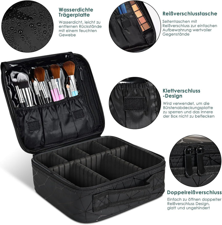 CALIYO Kosmetiktasche Damen Portable Kosmetikkoffer Damen, Professionelle Make up Tasche Schminktasc