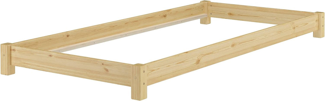 Erst-Holz Niederflurbett Futonbett Einzelbett Bodenbett 90x200 Kiefer massiv wählbares Zubehör V-60.