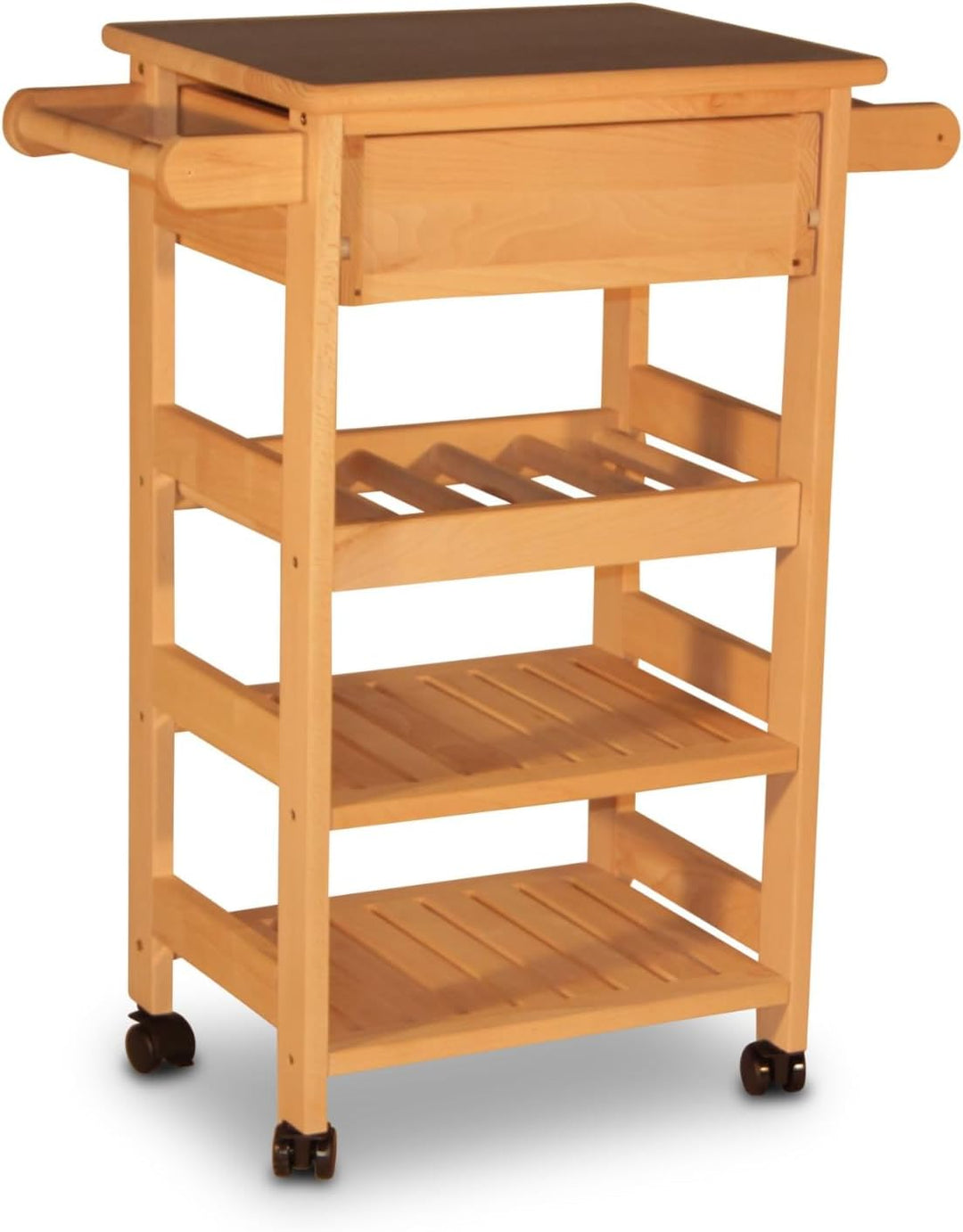 Küchen-Arbeits-Servierwagen aus Buche B44/66 x T38 x H83 cm