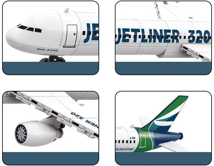 WANGE Airbus A320 Modell zum Bauen mit Bausteinen. Vielseitiges, effizientes Kurzstrecken-Passagierf