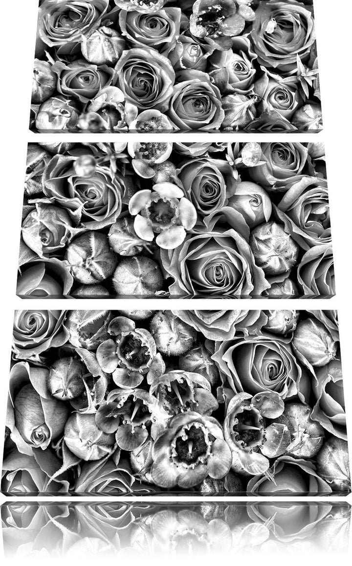 Pixxprint Rosa Rote Roten als Leinwandbild/Grösse: 3 Teilig (120x80) cm/Wandbild/Kunstdruck/fertig b