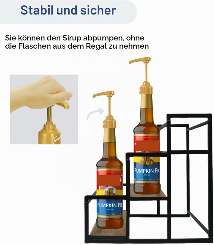 3-Tiers Kaffee Sirup Organizer Rack, Kaffeesirup-Zubehör, Holds 12 Bottles, Sturdy Stand für Kaffee