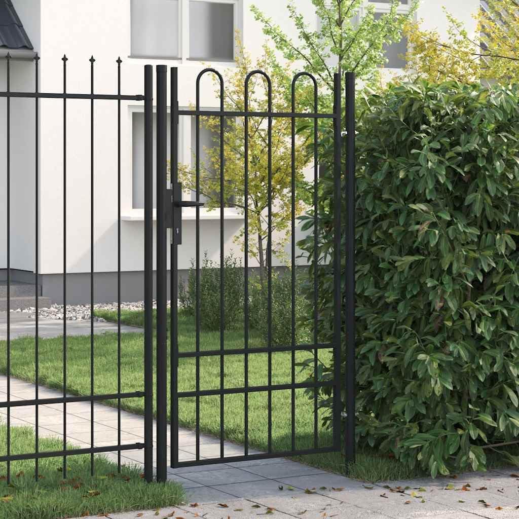 vidaXL Zauntor Einzelflügel Gewölbte Spitze Gartentor Gartentür Gartenpforte Zauntür Hoftür Tor Hoft