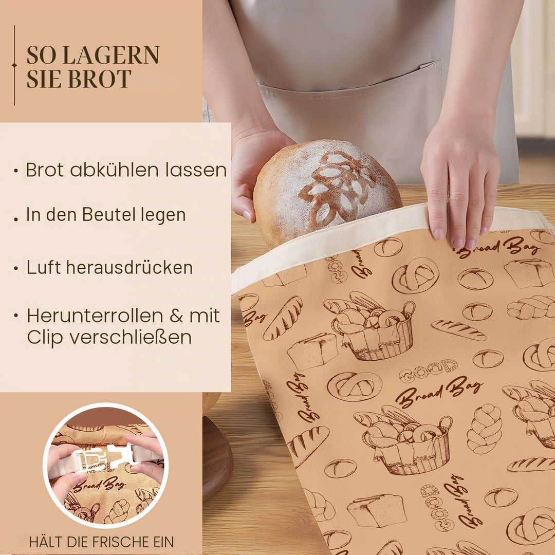 Aofmee Wiederverwendbare Bienenwachs Brotbeutel 43×33 cm, natürliche Bienenwachs-beschichtete Baumwo