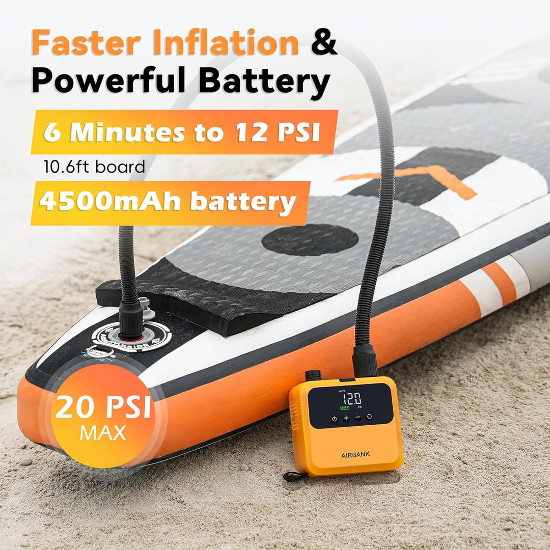AIRBANK Mini SUP Elektrische Luftpumpe PULSE Pro, superkleine wiederaufladbare elektrische tragbare