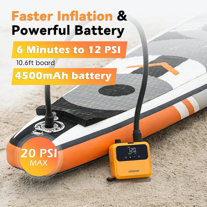 AIRBANK Mini SUP Elektrische Luftpumpe PULSE Pro, superkleine wiederaufladbare elektrische tragbare