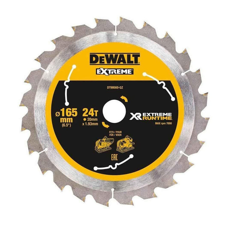 Dewalt XR Extreme Runtime Kreissägeblatt (für Tauchkreissägen, Sägeblatt-Ø 165/20 mm, 42 WZ/FZ, für