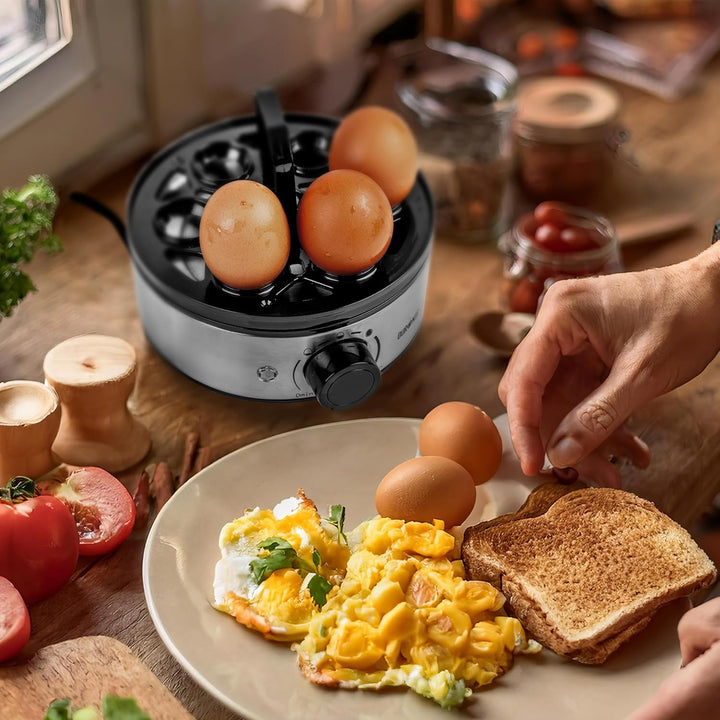 Duronic EB50 BK Eierkocher für 7 Eier, 400 Watt, Härtegrad von weich bis hart, mit Timer, mit Messbe