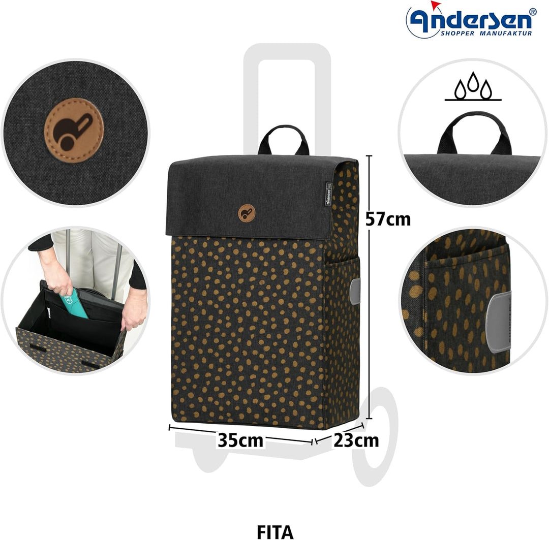 Andersen Einkaufstrolley Ersatztasche - 47 Liter - Seitentasche - extra Innenfach - wasserabweisend