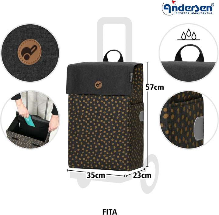 Andersen Einkaufstrolley Ersatztasche - 47 Liter - Seitentasche - extra Innenfach - wasserabweisend