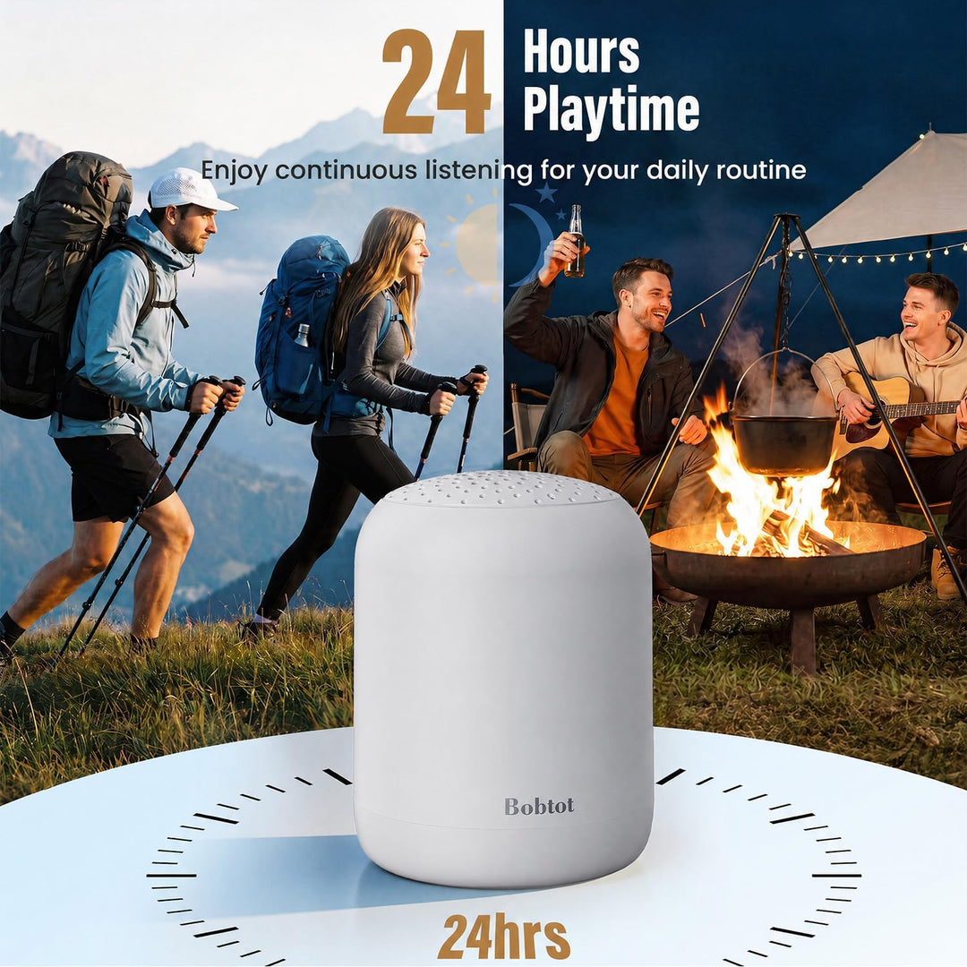 Bobtot Tragbarer Bluetooth Lautsprecher, kabellos, wasserdicht klein, mit 24 Stunden Akkulaufzeit, l