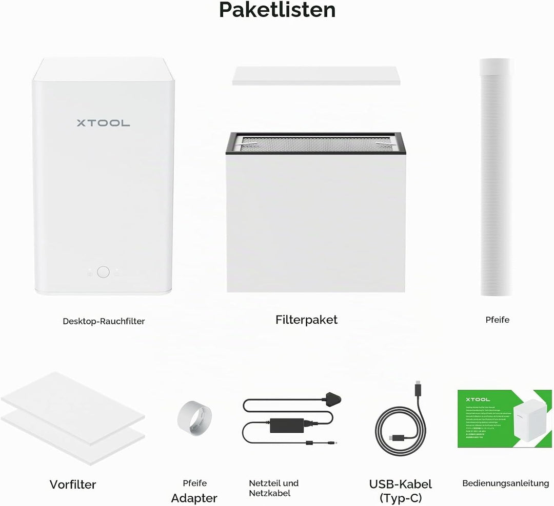 xTool F1 Desktop Luftreiniger, Rauchabsauger mit 3 Schicht Filterung, Hepa Portable Air Purifier nur