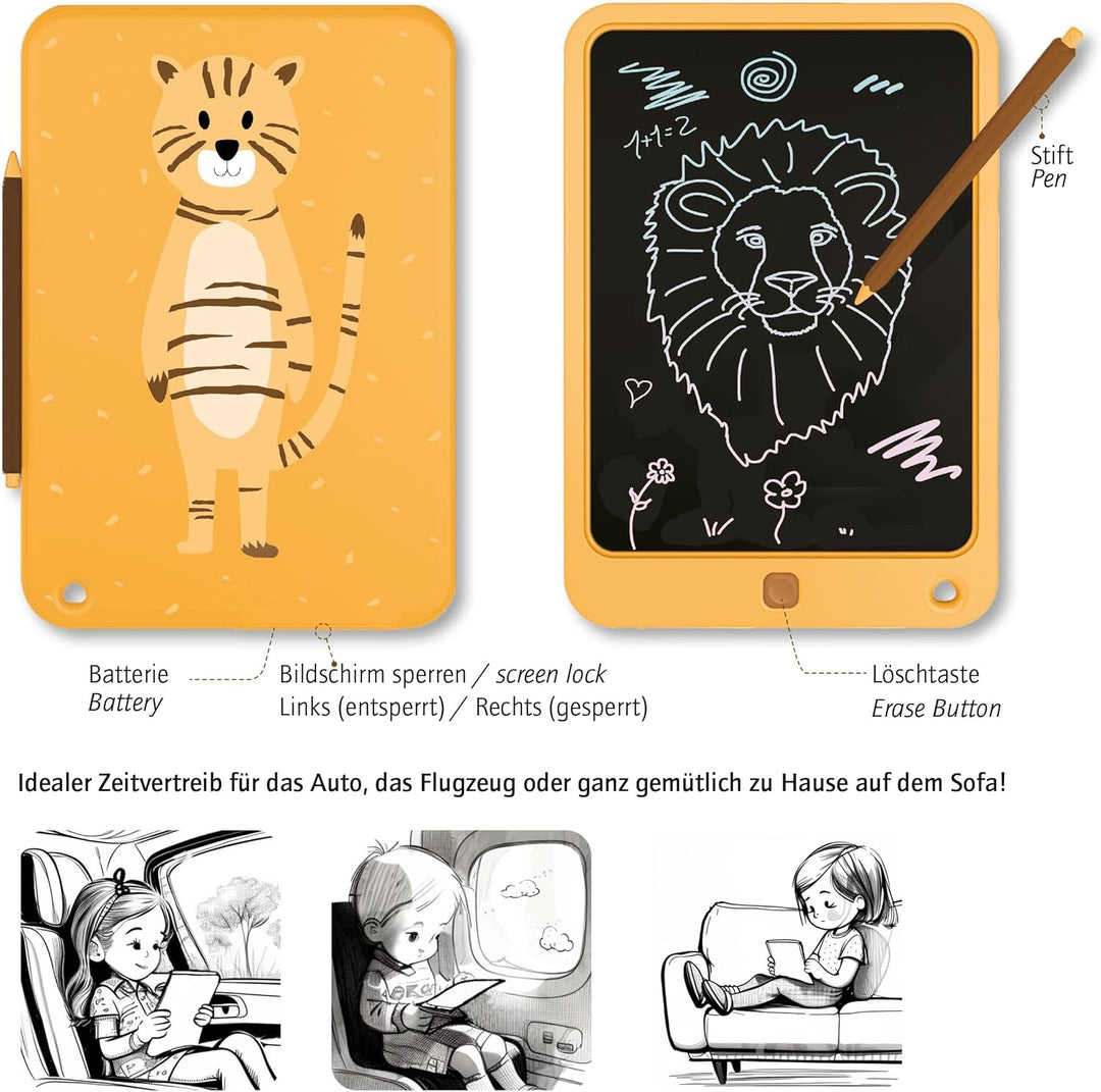 Lutz Mauder Tiger PAD LCD MALTAF ZAUBERMALTAFEL, 18996, Gelb