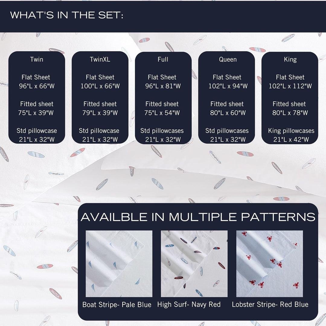 Nautica Bettwäsche-Set für Kingsize-Bett, Baumwoll-Perkal-Bettwäsche-Set, frisch und kühl, leicht un
