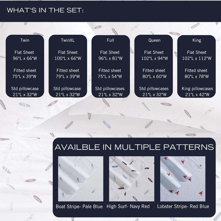 Nautica Bettwäsche-Set für Kingsize-Bett, Baumwoll-Perkal-Bettwäsche-Set, frisch und kühl, leicht un