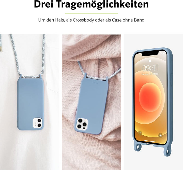 Artwizz HangOn Case kompatibel mit [iPhone 13 Pro] - Elastische Schutzhülle aus Silikon als Handyket