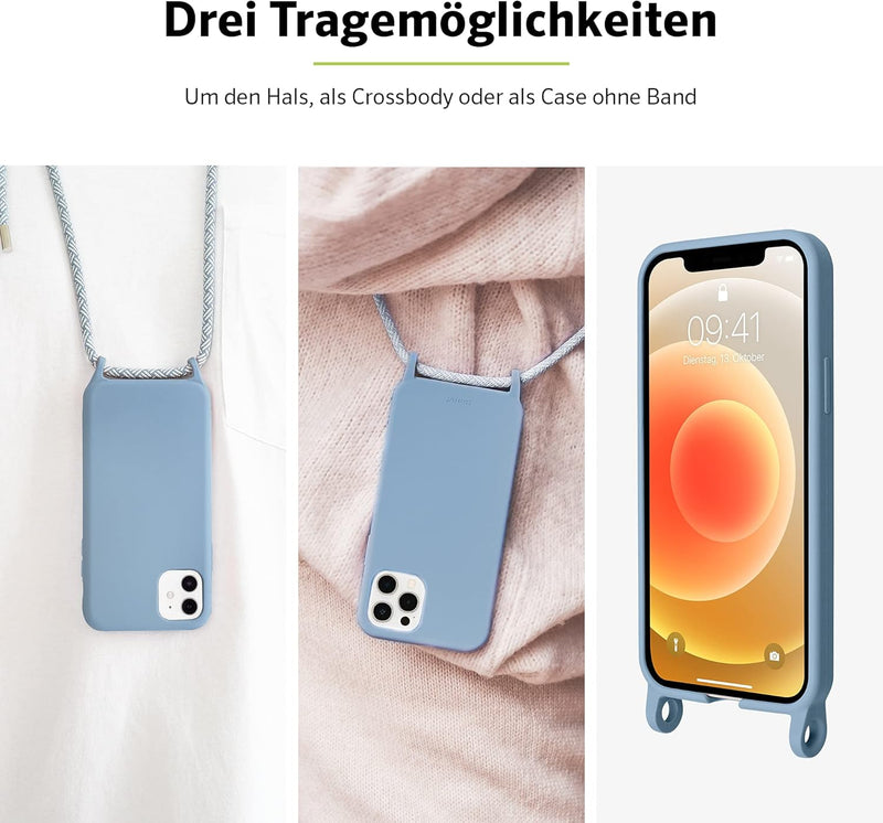 Artwizz HangOn Case kompatibel mit [iPhone 13 Pro] - Elastische Schutzhülle aus Silikon als Handyket
