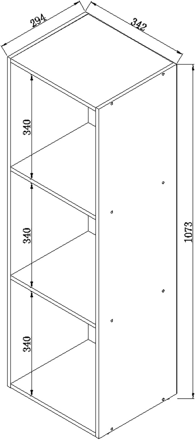 VCM Holz Schallplatten Regal | Stand Regal mit 3 Fächer für 100 Schallplatten | Masse: H. 107 x B. 3