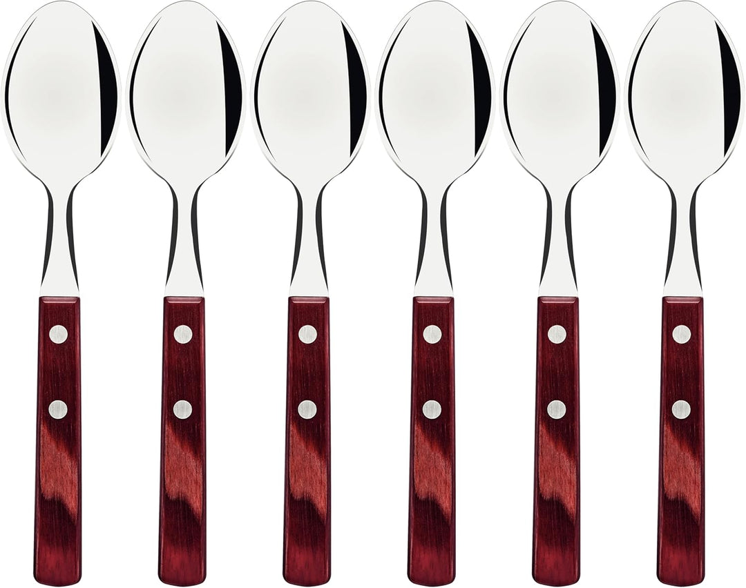 Tramontina LANDHAUS Taffellöffel Set, 6 Stück, Edelstahl, Echtholzgriff FSC