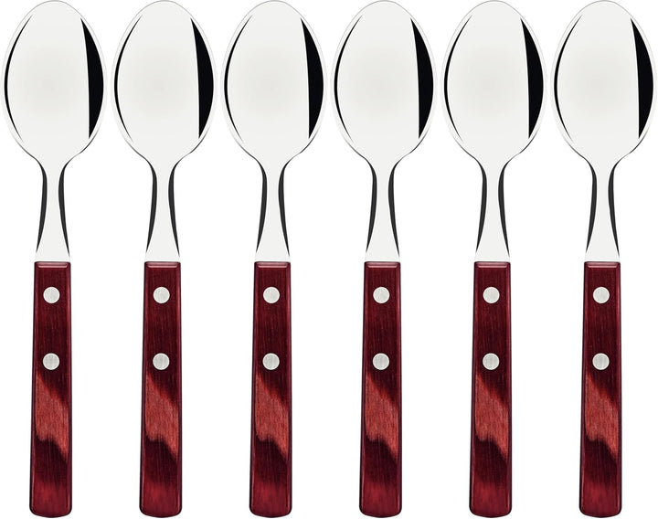 Tramontina LANDHAUS Taffellöffel Set, 6 Stück, Edelstahl, Echtholzgriff FSC