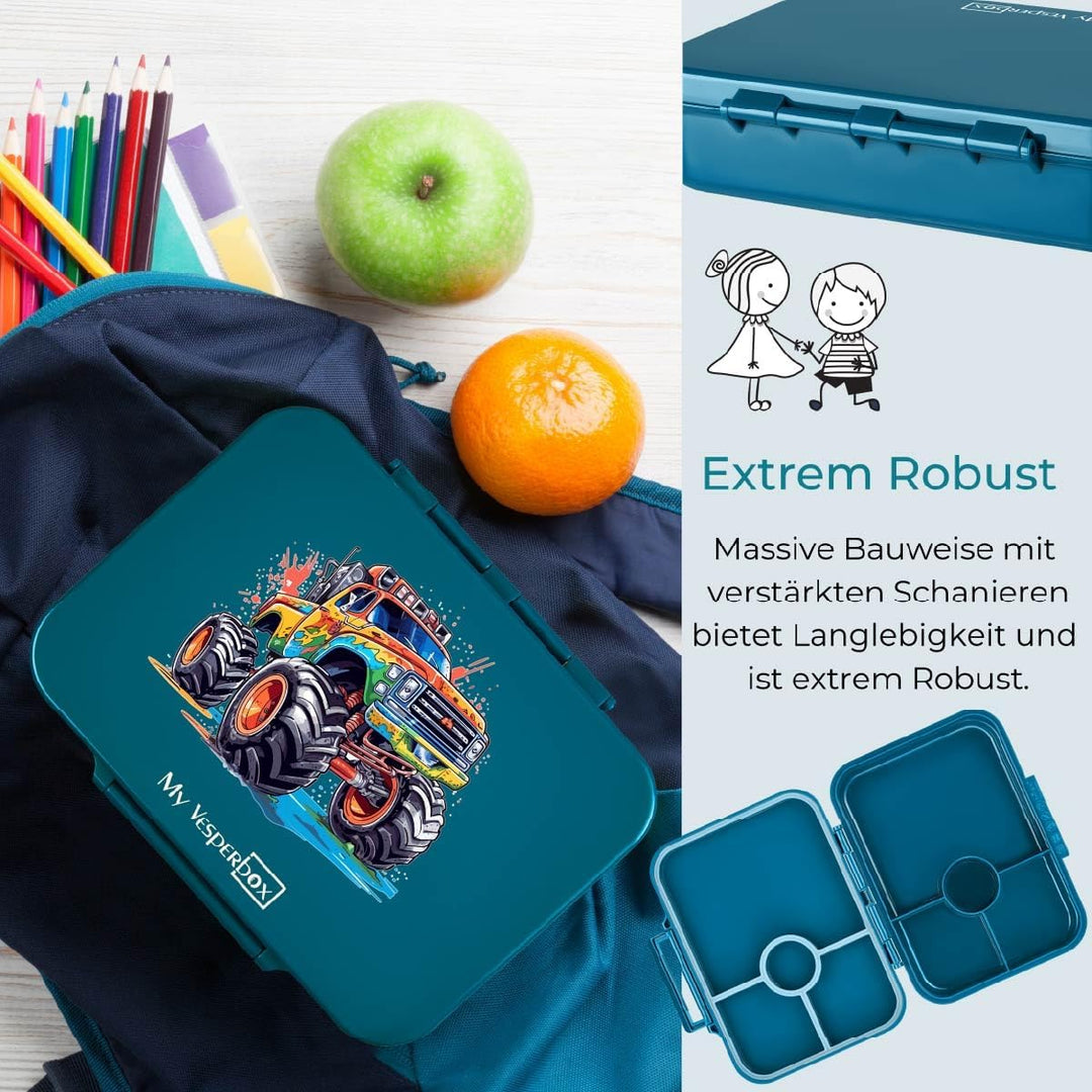 My Vesperbox® Brotdose für Kinder mit Fächern [BIA] - Lunchbox mit Trennfächern - Bento Box - Jausen