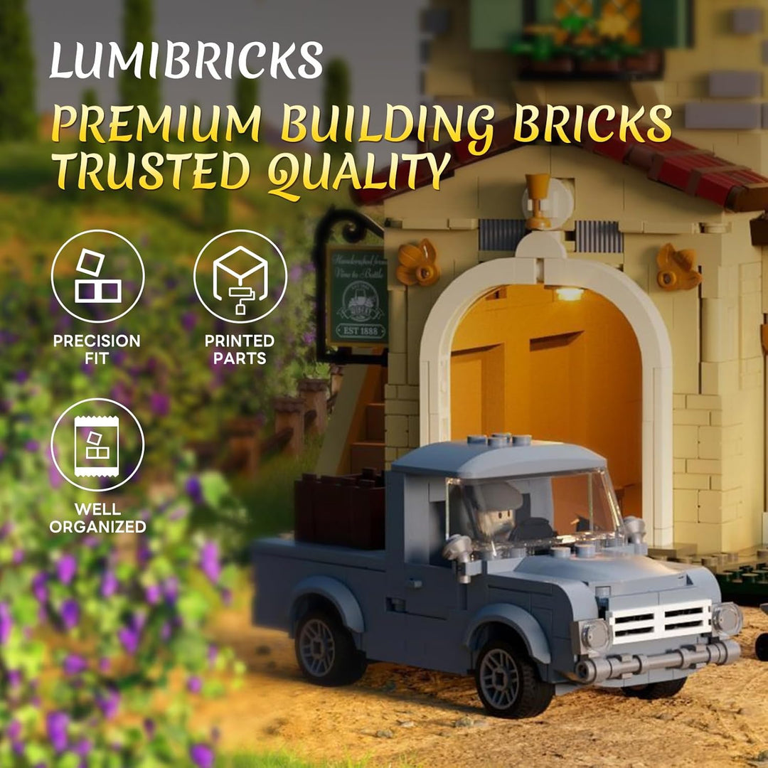 Lumibricks Weinbau-Anwesen Beleuchtungs Bausteine Set – 2800 Teile Mediterranes Toskana-Weingut mit