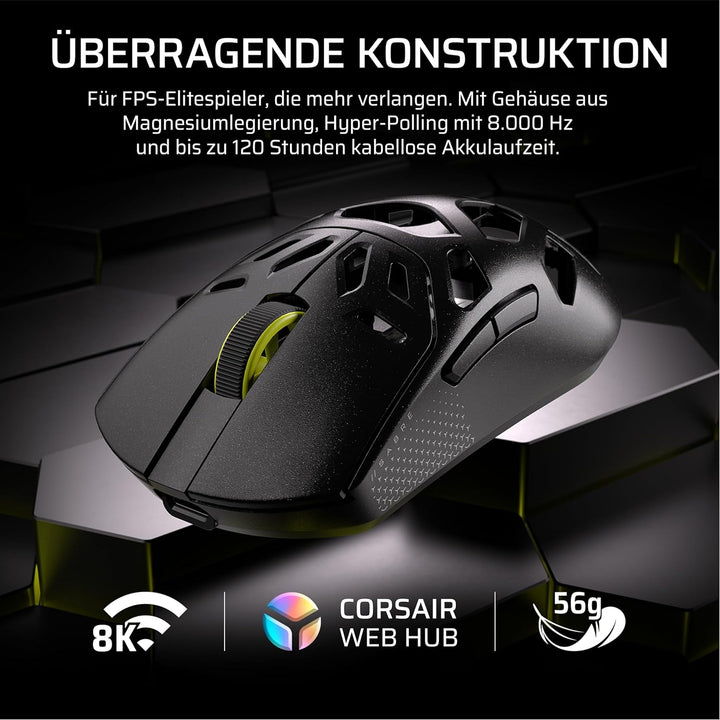 Corsair Sabre v2 PRO Kabellose MG FPS-Gaming-Maus – 33,000 DPI Marksman S-Sensor, 8,000Hz Hyper-Poll