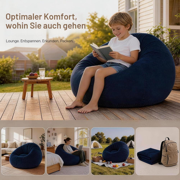 Aufblasbarer Sitzsack, Aufblasbares Stuhl Sofa, Sitzsack Aufblasbar, Aufblasbarer Lounge Sessel, Tra