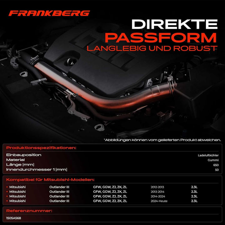 Ladeluftschlauch Turboschlauch für Outlander III GG W GF W ZJ ZL 2.2L Diesel 2012-2021 1505A568