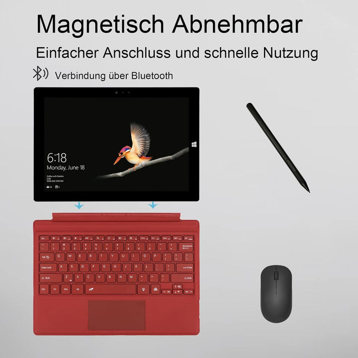 Bluetooth-Tastatur für Microsoft Surface Pro Copilot+ PC (11. Edition), kompatibel mit Pro 8 Pro 9 P