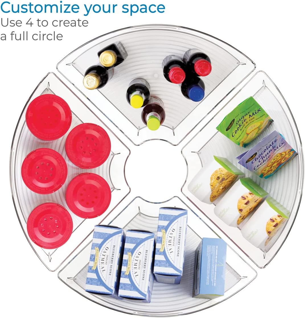 iDesign 62630EU Lazy Susan Schrank-Behälter 1/4, Durchsichtig, Farblos (Packung mit 2) Bezbarvé 1/4