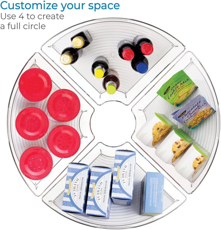 iDesign 62630EU Lazy Susan Schrank-Behälter 1/4, Durchsichtig, Farblos (Packung mit 2) Bezbarvé 1/4