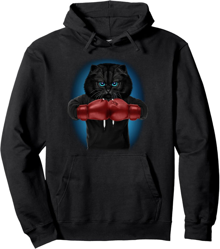 Boxchampion schwarzer Katzenboxer Pullover Hoodie