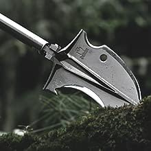 Zune Lotoo Klappspaten, Multifunktional Camping Schaufel aus Martensitstahl, Klappschaufel Robust mi