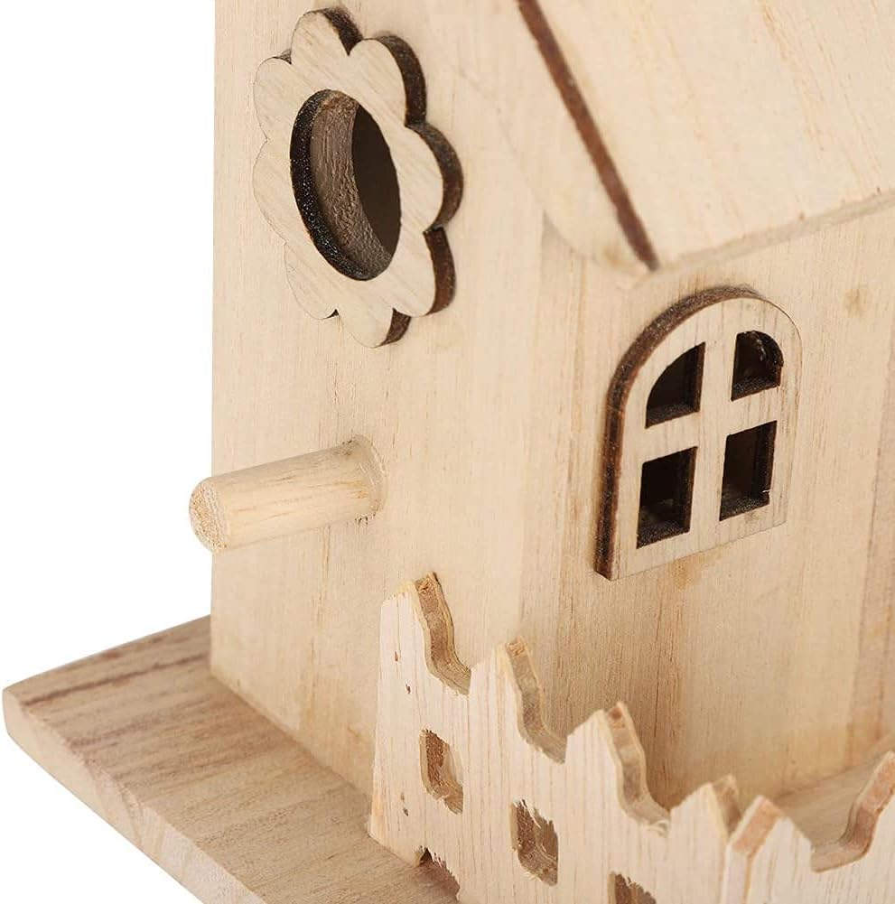 ANCLLO Handgefertigtes Vogelhaus, Vogelfreundlich, Heimdekoration - Handarbeit aus Natur-Holz für Ga