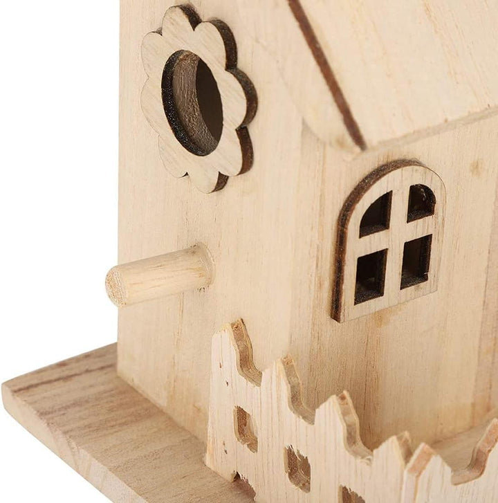 ANCLLO Handgefertigtes Vogelhaus, Vogelfreundlich, Heimdekoration - Handarbeit aus Natur-Holz für Ga