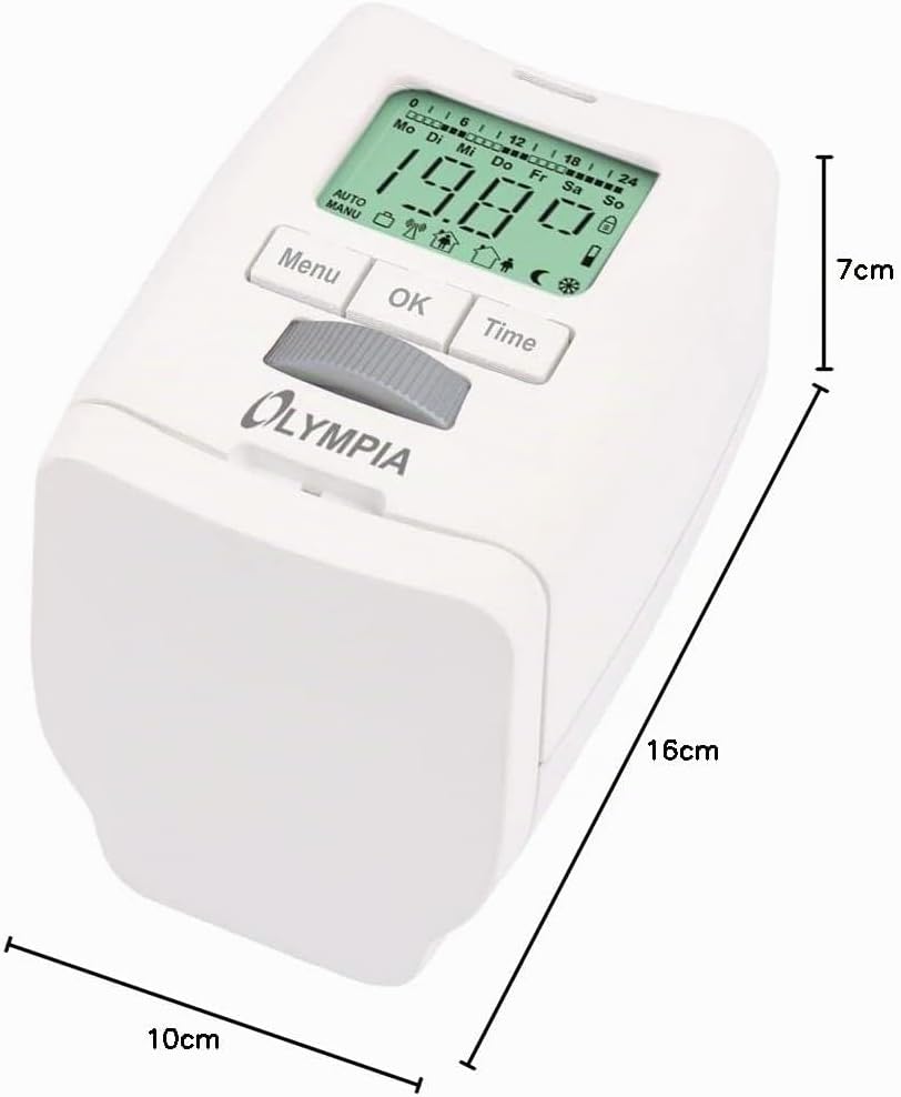 Olympia HT 430-22 Heizkörperthermostat, Elektronischer Heizungsregler, kompakter Energiespar-Regler,