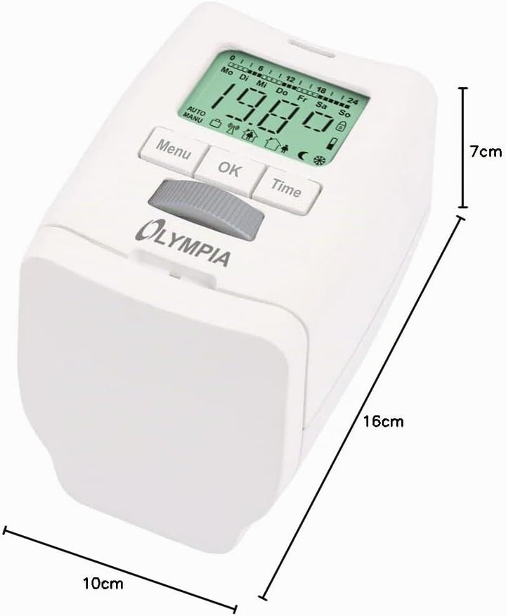 Olympia HT 430-22 Heizkörperthermostat, Elektronischer Heizungsregler, kompakter Energiespar-Regler,