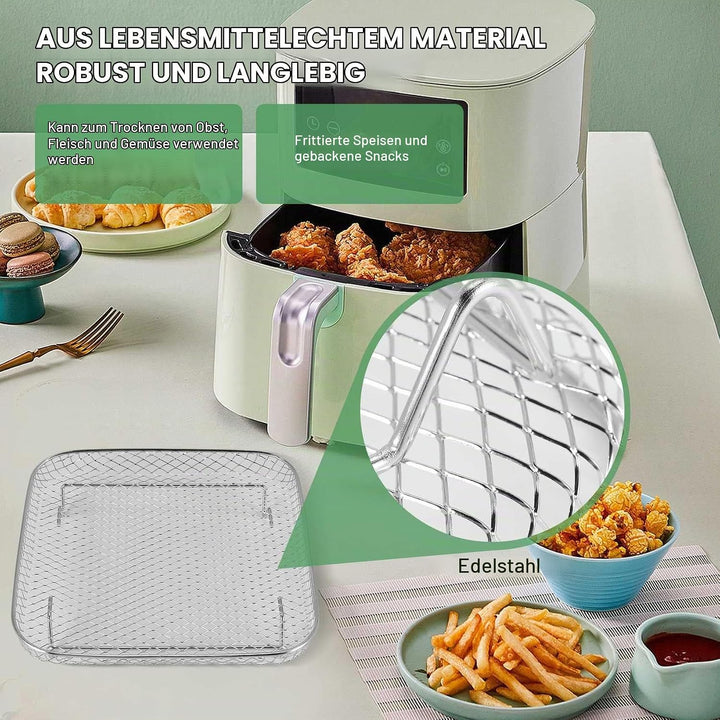 Pyatofyy Airfryer Rack, Square Dreischichtiges Luftfritteusen-dörrgestell, Heissluftfritteuse Airfry